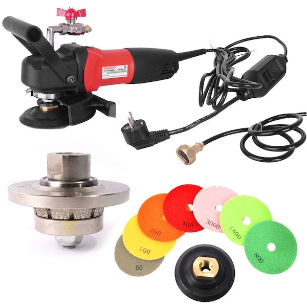 Hardin 3/16" Radius Diamond Profile Wheel, WP800-220 4" Var Spd Polisher & 8pc 4" Diamond Polishing Pad Set 316WVPOLSET220 - main